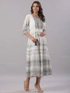 Juniper Women Off-White Georgette Flared Maxi Dress