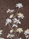 Home Sizzler 2 Piece Flower Border Panel Eyelet Polyester Door Curtains - 7 Feet, Brown