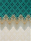 Home Sizzler 2 Piece Ethnic Motif Border Panel Eyelet Polyester Door Curtain - 7 Feet, Green