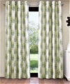 Home Sizzler 2 Pieces Shower Tree Eyelet Polyester Long Door Curtains - 9 Feet, Green