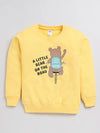 Nottie Planet Bear Printed Loopknit Full Sleevet Sweatshirt For Girl-Gold