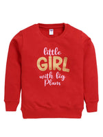 Nottie Planet Little Girl Printed Full Sleeve Loopknit Girl'S Sweatshirt- Red