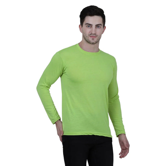 Fidato Green Men's Full Sleeves Round Neck T-shirt