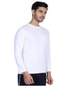 Fidato White Men's Full Sleeves Round Neck T-shirt