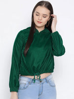 Women Solid Standard Green Full Sleeve Jacket