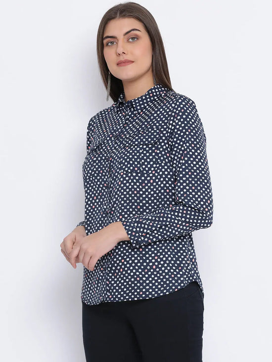 Polka Covertale Button Women Shirt