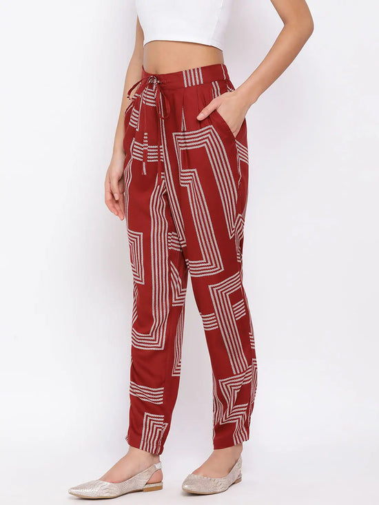 Red Direction Women Pant