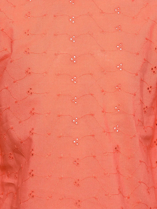 Orange Betty Textured Girl’s Top