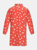 Sunrose orange polka print girl dress