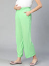 Women soild green elsaticated maternity pant