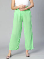 Women soild green elsaticated maternity pant