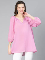 Women plain purple cotton oversized tunic