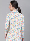 Women floral print collared multicolor nightwear shirt