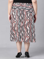 Women Plus Size Printed Elasticated Skirt