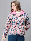 Women Printed Standard Dusty Pink Full Sleeve Jacket