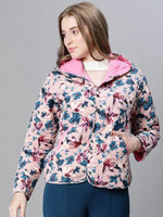 Women Printed Standard Dusty Pink Full Sleeve Jacket