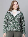 Women Printed Standard Green Full Sleeve Jacket