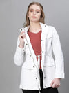 Women Solid Standard White Full Sleeve Jacket