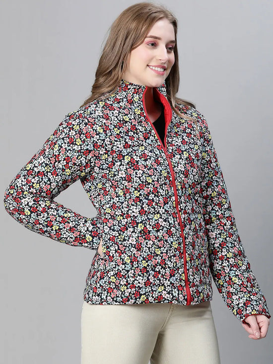 Women Printed Standard Multicolor Full Sleeve Jacket