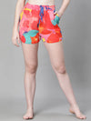 Women Multicolor Floral Print Elasticated Tie-up Beachwear Shorts