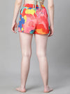 Women Multicolor Floral Print Elasticated Tie-up Beachwear Shorts