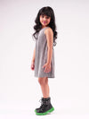 Lil Drama's Barbie Silver shimmer Rockstar Dress For Tween Girls