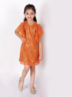 Razzle Dazzle Girls Peach Sequins Party Dress