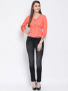 Coral Bright Stylized Women’s Top