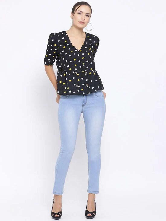 Sunshine Polka Button Women’s Top