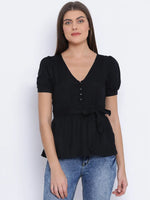 Black Legacy Tie-Knot Women Top