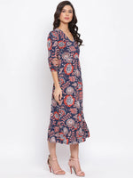 Red Paisley Print Maxi Women Dress