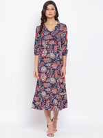 Red Paisley Print Maxi Women Dress