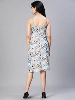 Women grey floral print body con strap dress