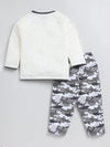 Nottie Planet Shark Printed Fancy Boys Set -Grey