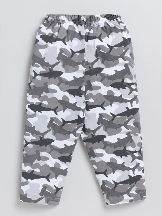 Nottie Planet Shark Printed Fancy Boys Set -Grey