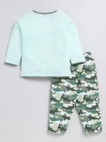 Nottie Planet Shark Printed Fancy Boys Set -Pista