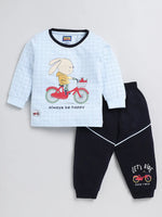 Nottie Planet Bicycle Printed Fancy Boys Set - L.Blue