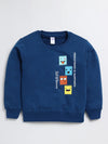 Nottie Planet Full Sleeve Loopknit Sweatshirt For Boys-Navy