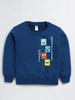 Nottie Planet Full Sleeve Loopknit Sweatshirt For Boys-Navy