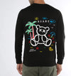 Manlino Blackout Mens Black Round Neck Regular Graphic Printed Sweatshirt