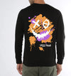 Manlino Clothesline Mens Black Round Neck Regular Graphic Printed Sweatshirt