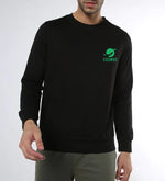 Manlino Gleenz Mens Black Round Neck Regular Graphic Printed Sweatshirt