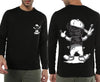 Manlino Almost Mens Black Round Neck Regular Graphic Printed Sweatshirt