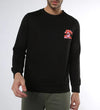 Manlino Tempted Mens Black Round Neck Regular Graphic Printed Sweatshirt