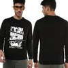 Manlino Broden Mens Black Round Neck Regular Graphic Printed Sweatshirt