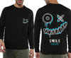 Manlino Short Mens Black Round Neck Regular Graphic Printed Sweatshirt