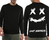 Manlino Ken Mens Black Round Neck Regular Graphic Printed Sweatshirt