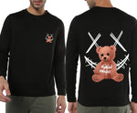 Manlino Have Mens Black Round Neck Regular Graphic Printed Sweatshirt