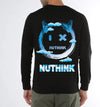 Manlino Platero Mens Black Round Neck Regular Graphic Printed Sweatshirt