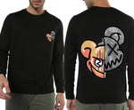 Manlino Printed Mens Black Round Neck Regular Graphic Printed Sweatshirt